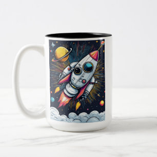 Blast Off! Tweekleurige Koffiemok