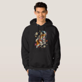 Blast Off with a Dog in Space  Cute Pembroke Welsh Hoodie (Voorkant volledig)