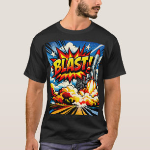 BLAST! Retro Pop Art Raketexplosie T-shirt