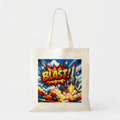 BLAST! Retro Pop Art Rocket Explosion Tote Bag (Voorkant)