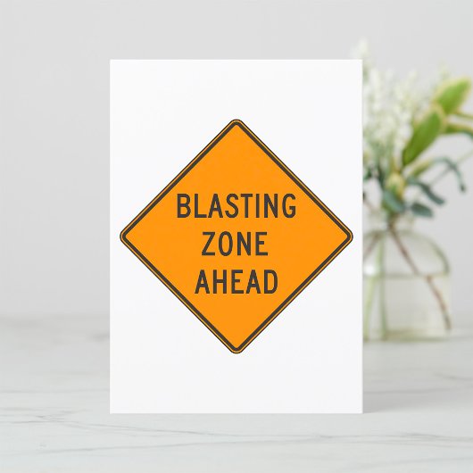 Blasting Zone Ahead Road Sign Kaart