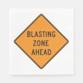 Blasting Zone Ahead Road Sign Servet (Voorkant)