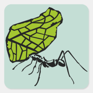 Blattschneideameise Natur Stencil Vierkante Sticker