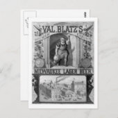  Blatz's Milwaukee Lager Beer Briefkaart (Voorkant / Achterkant)