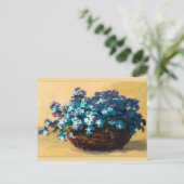  Blau Blumen Briefkaart (Staand voorkant)