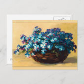  Blau Blumen Briefkaart (Voorkant / Achterkant)