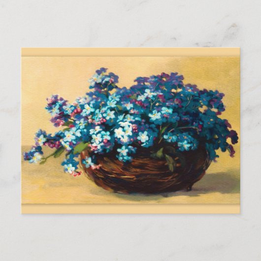  Blau Blumen Briefkaart (Voorkant)