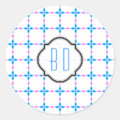 Blau weiß ronde sticker (Voorkant)