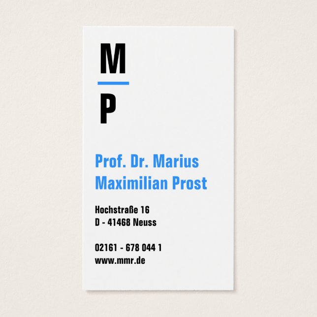 Blau Weiß Visitenkarten Visitekaartjes (Achterkant)