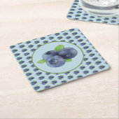 Blaubeeren  vierkante kartonnen onderzetter (Schuin)