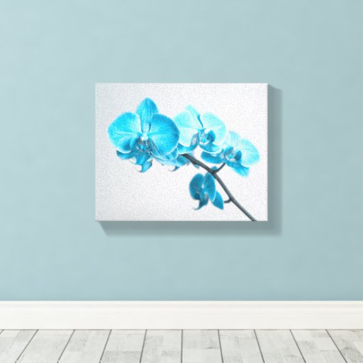 blaue Orchidee Canvas Afdruk (Insitu (Houten vloer))