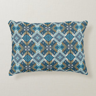 Blaue symetrisches Boho Muster 18583 b xl Accent Kussen