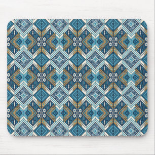 Blaue symetrisches Boho Muster 18583 b xl Muismat