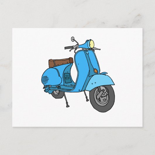 Blauer Motorroller (Vespa) Briefkaart (Voorkant)