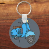 Blauer Motorroller (Vespa) Sleutelhanger (Voorkant)