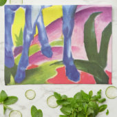 Blaues Pferd I by Franz Marc Serviette de cuisine (Plié)