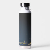 Blaues Weihnachtsmotiv mit goldenem Weihnachtsbaum Waterfles (Links)