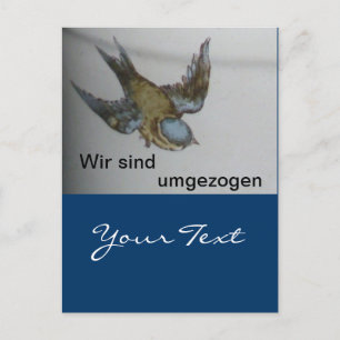 Blaumeise-umzug-postkarte Briefkaart