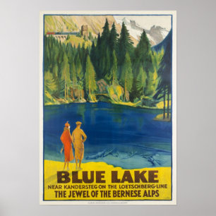 Blausee/Blue Lake Kandersteg, Zwitserland Poster