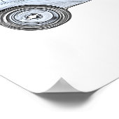  blauw 1936 BMW 328 potlood Stijltekening Poster (Hoek)