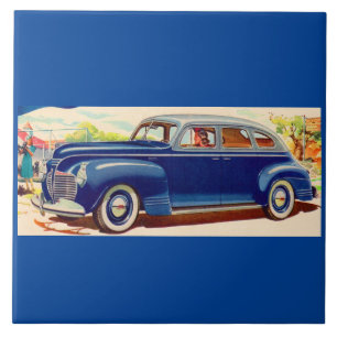 Blauw 1941 Plymouth Tegeltje