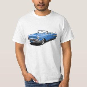 Blauw 1957 klassiek "belair" converteerbaar shirt