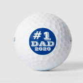 Blauw #1 Papa 2020 Nummer Een Papa Custom Golfballen (Voorkant)