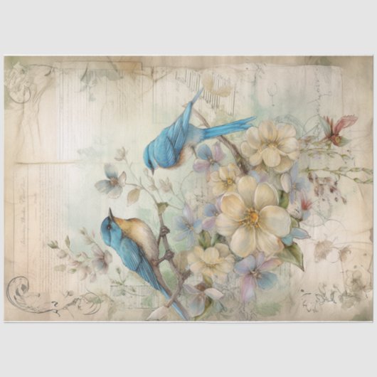 Blauw 1 tissuepapier (Voorkant)