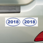 blauw 2018 bumpersticker (Op auto)