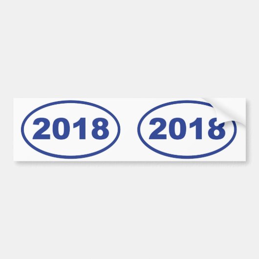 blauw 2018 bumpersticker (Voorkant)