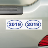 Blauw 2019 bumpersticker (Op auto)