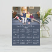 Blauw 2026 Kalender 2 Aangepaste Foto's Gelukkig N Feestdagenkaart (Staand voorkant)