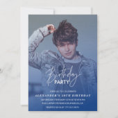 Blauw 20e verjaardag uitnodiging Verjaardagsfeest  (Voorkant)