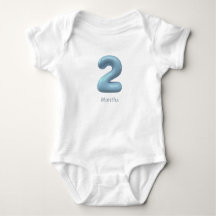 Blauw 3D-nummer 2 - 2 maanden baby romper