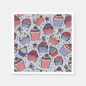 Blauw 4 juli Rood wit en blauw patriottische cupca Servet (Voorkant)