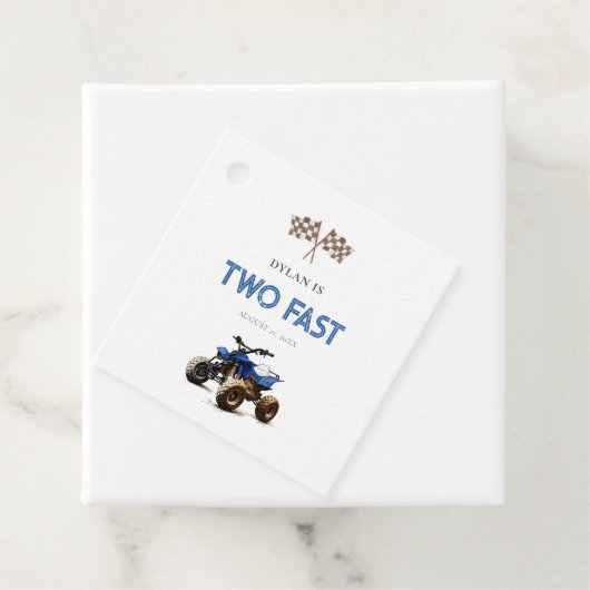 Blauw 4 Wheeler Bedankjes Labels (In situ)