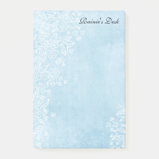 Blauw 4 x 6" Post It Notes (Voorkant)