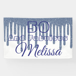 Blauw 50 en brute verjaardag spandoek