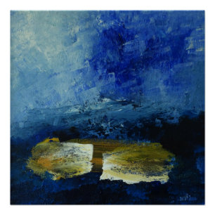Blauw 51 cm x 51 cm Poster Papier Perfect Poster