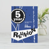 blauw 5 jaar Uitnodiging van de Klasse (Staand voorkant)