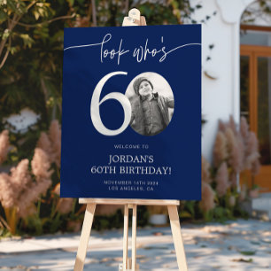 Blauw 60e verjaardag welkomstbord Kijk eens wie Perfect Poster