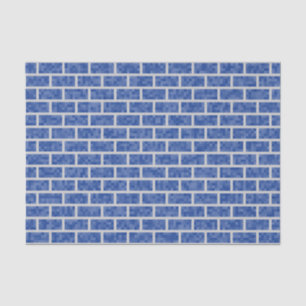 Blauw 8-bits, pixelated Graphics Style Bricks Patt Tissuepapier