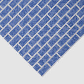 Blauw 8-bits, pixelated Graphics Style Bricks Patt Tissuepapier (Detail)