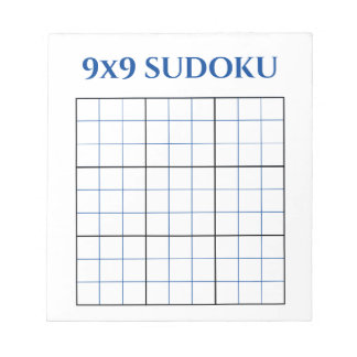 Blauw 9x9 Blank Sudoku Grid Notitieblok