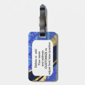 Blauw aangepast demaspatroon bagagelabel (Achterkant verticaal)