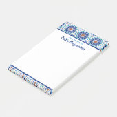 Blauw aangepaste geometrische patroonnavigatie na post-it® notes (Schuin)