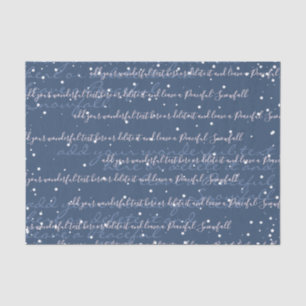 Blauw Aangepaste scripttekst Elegant Kerstmis Tissuepapier