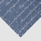 Blauw | Aangepaste scripttekst Elegant Kerstmis Tissuepapier (Detail)