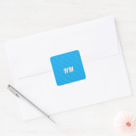 Blauw aanpassen initieel eenvoudig vierkante sticker