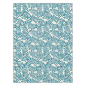 Blauw abstract bladpatroon tafelkleed (Voorkant)